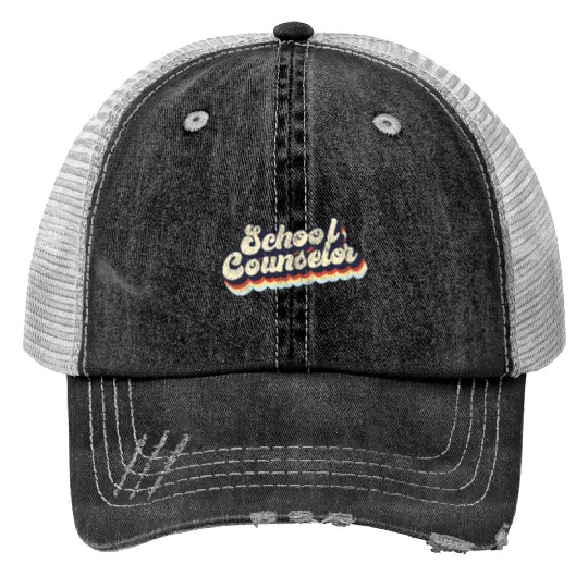 School Counselor Retro Vintage Trucker Hats