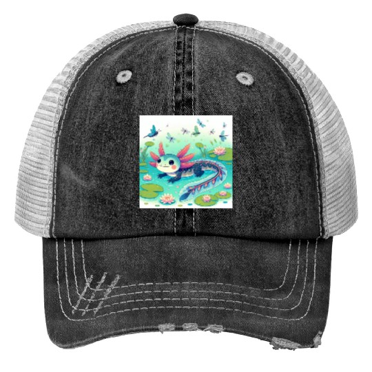 The axolotl-aye-aye Trucker Hats