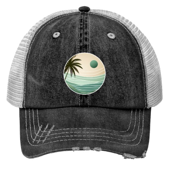 Tropical Sunset Serenity Trucker Hats