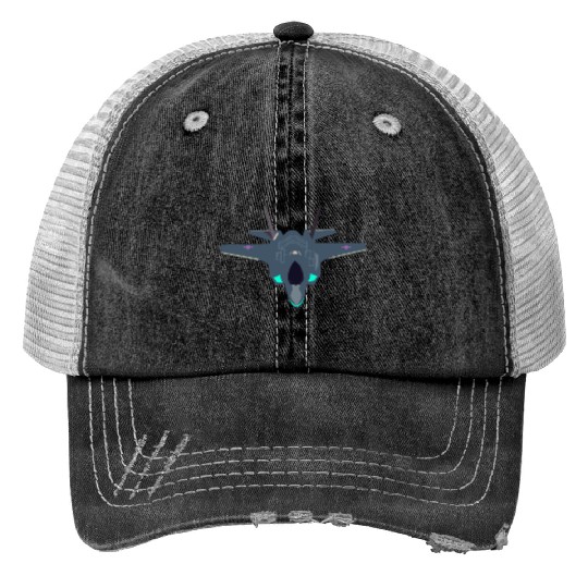 Stealthy F-35 Fighter Jet Design Trucker Hats