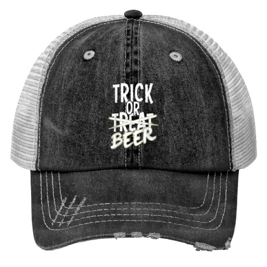 Beer Adult Trick Or Treat Mens Drinking Halloween Trucker Hats