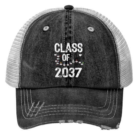 Funny Class of 2037 Grow With Me Back To School Trucker Hats