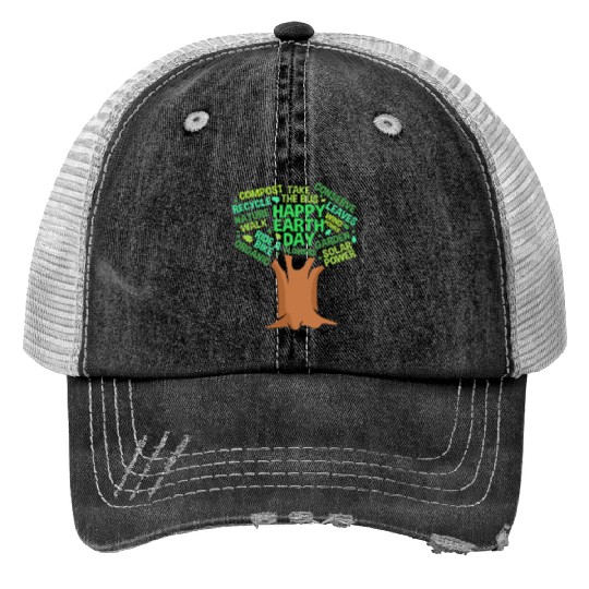 Happy Earth Day Tree For Earth Science Lover Trucker Hats