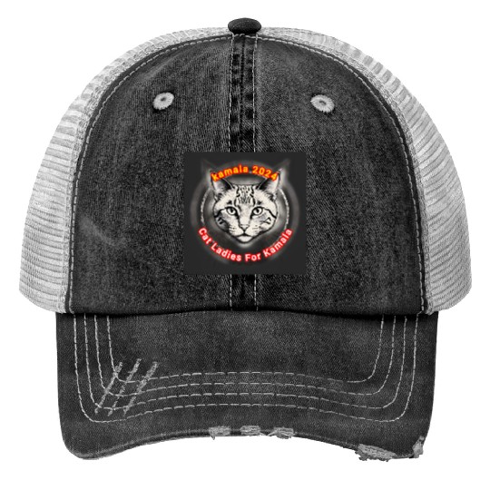 Cat Ladies For Kamala Trucker Hats