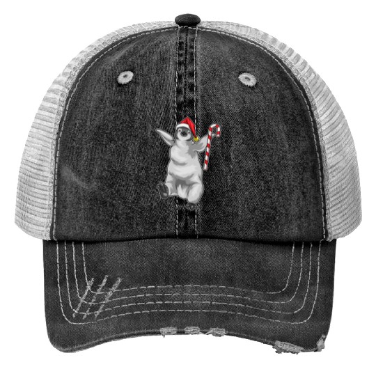 Penguin Christmas Candy cane Trucker Hats