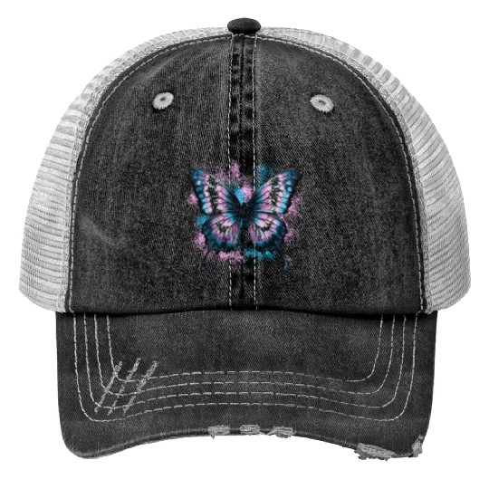 Colorful Butterfly Drawing Art Lover Design Trucker Hats