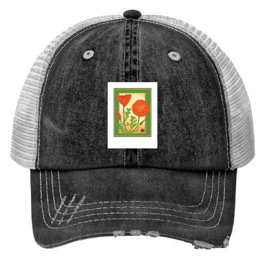 California Poppies illustration poster Trucker Hats