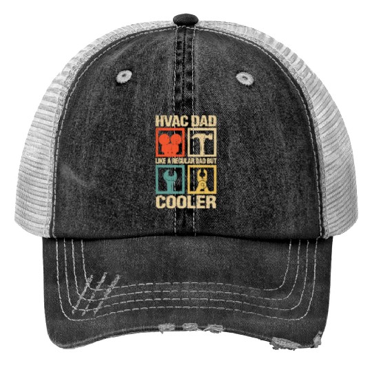 HVAC Dad But Cooler Funny HVAC Technician Father Trucker Hats