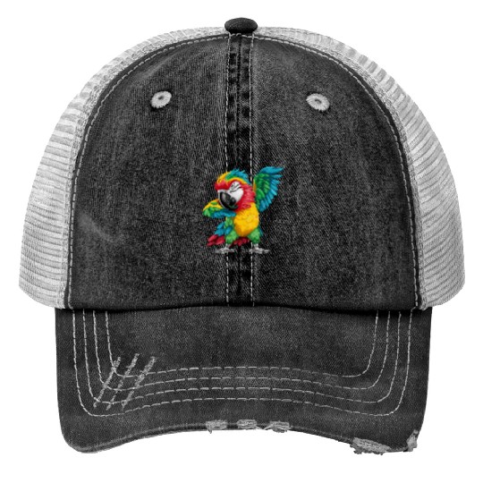 Macaw Parrot for a Bird Lover Animal Lover Trucker Hats