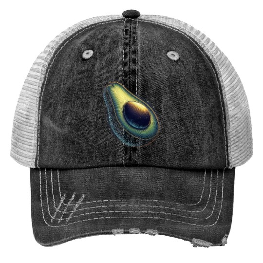 Avocado food art vegan design 4 Trucker Hats