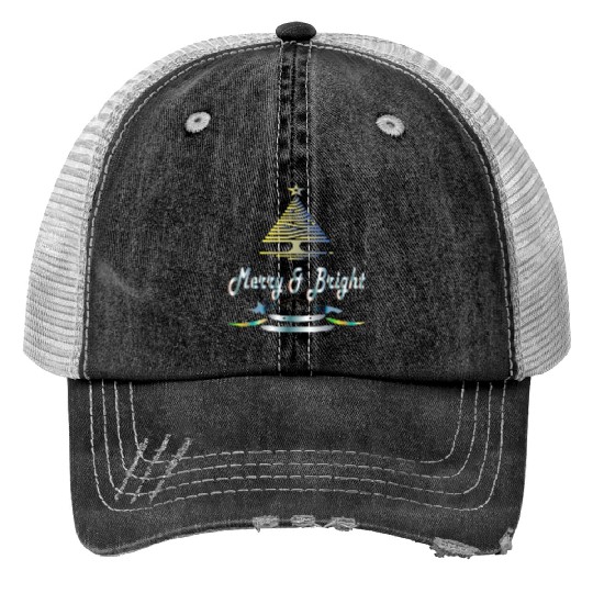 ' Christmas and merry bright 'typography design Trucker Hats