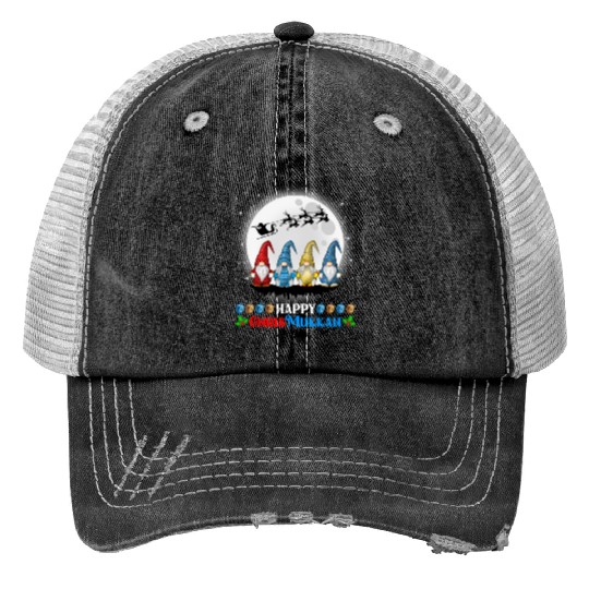 Happy Chrismukkah Gnomes Christmas Hanukkah Trucker Hats