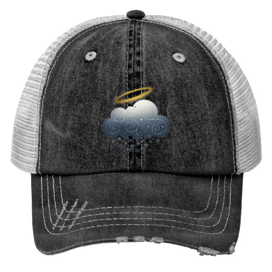 Celestial Embrace Cloud and Star in a Magical Glow Trucker Hats