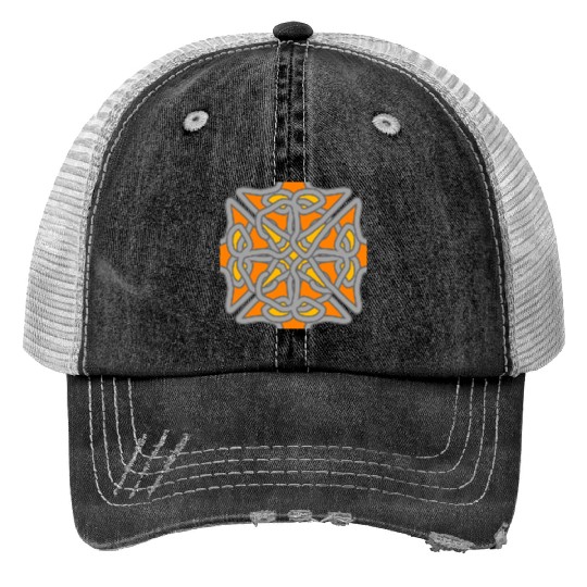 Abstract Geometric Knot Design Trucker Hats