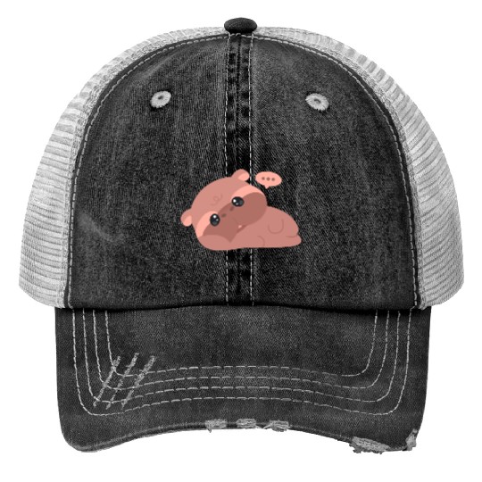 Tired Pygmy Hippo Trucker Hats