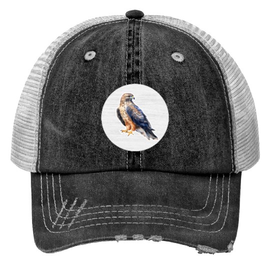 Hawk Watercolor Drawing Trucker Hats