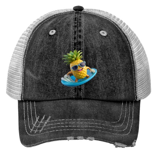 Pineapple Surfer Trucker Hats
