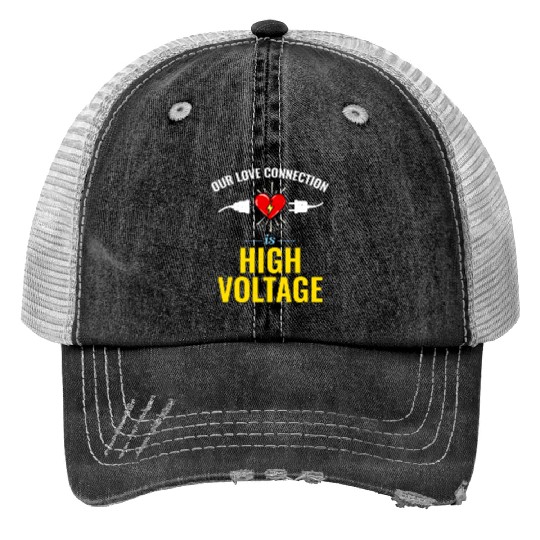 Electrician Valentine: High Voltage Love Trucker Hats