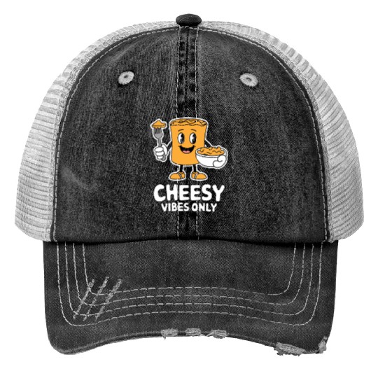 Cheesy Vibes Only Cartoon Delight Trucker Hats