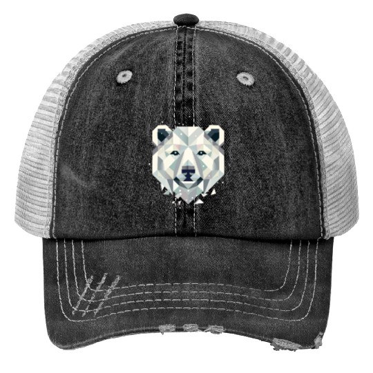 abstract polar bear-powerful elegance of the north Trucker Hats