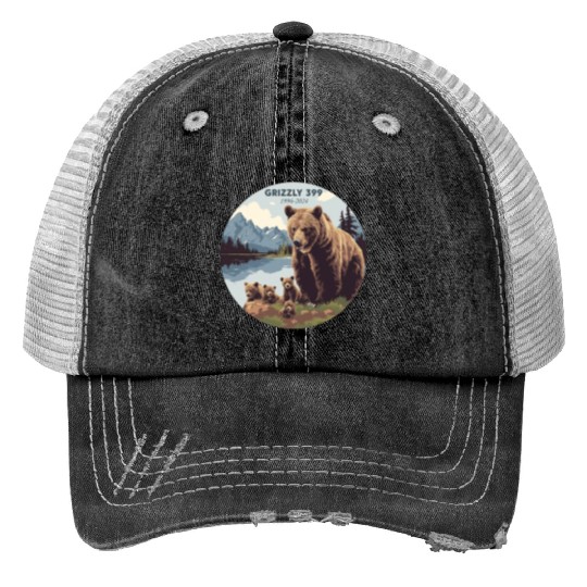 Grizzly 399 In Memory of Bear 399 Mama Forever Trucker Hats