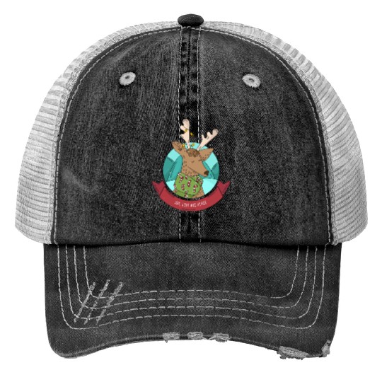 Cozy Reindeer Christmas Cheer Trucker Hats