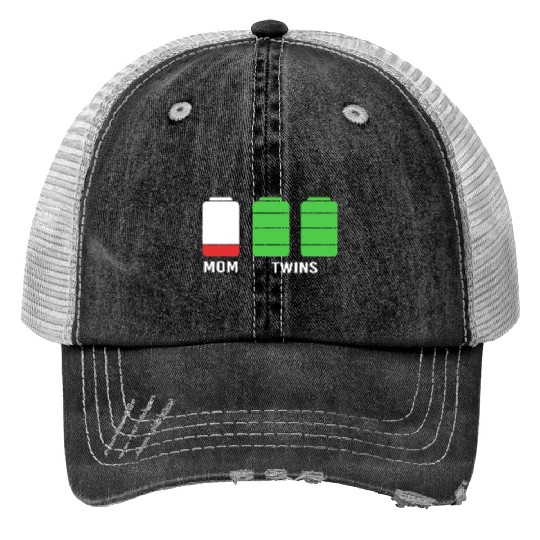 Funny Birthday Mama Twin Mom Low Battery Trucker Hats