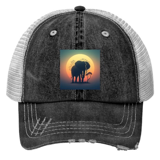 Elephant Graphic Trucker Hats