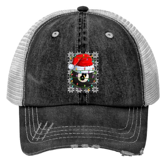 Billiard 8 Ball Christmas Lights Trucker Hats