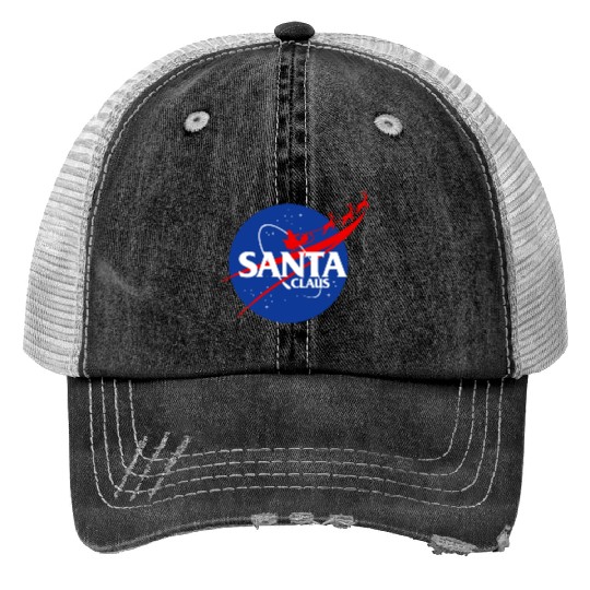 Santa claus funny parody nasa Trucker Hats