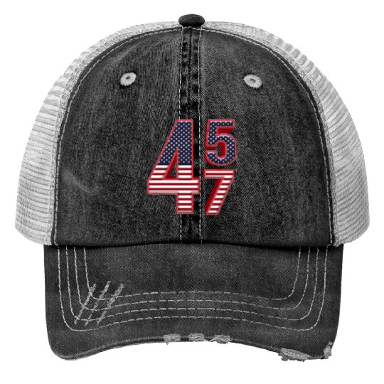 Trump 45 47 Vintage Trump 2024 President Election Trucker Hats