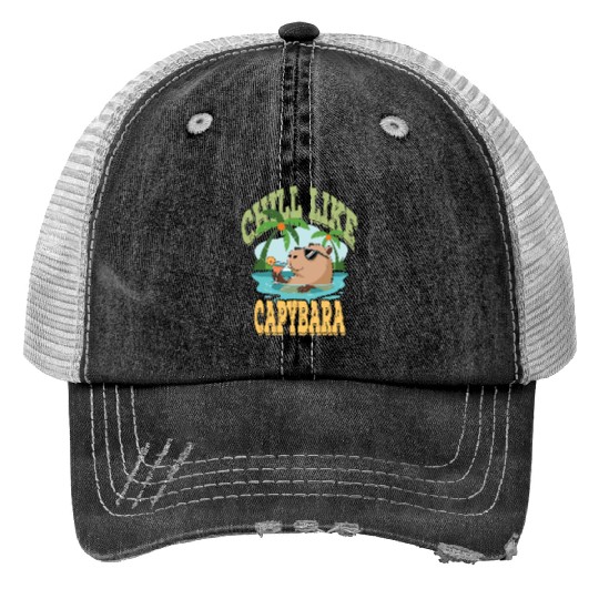 gift idea funny quote zen design Capybara Trucker Hats