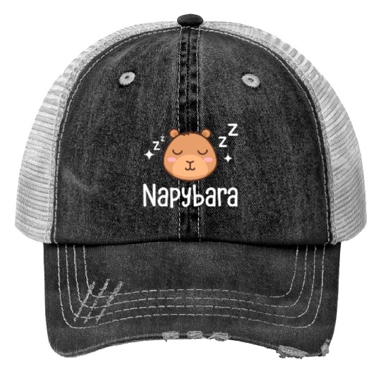 Napybara Sleepy Cute Capybara Sleeping Nap Lover Trucker Hats