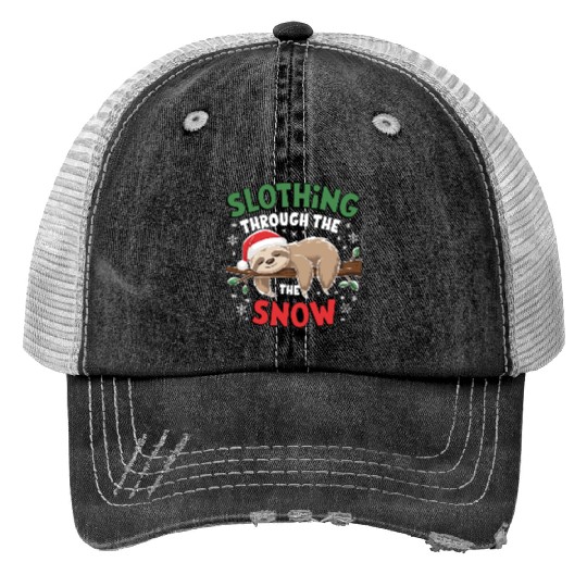 lazy christmas Trucker Hats