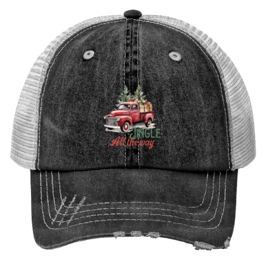Merry Christmas, Christmas Vintage Trucker Hats