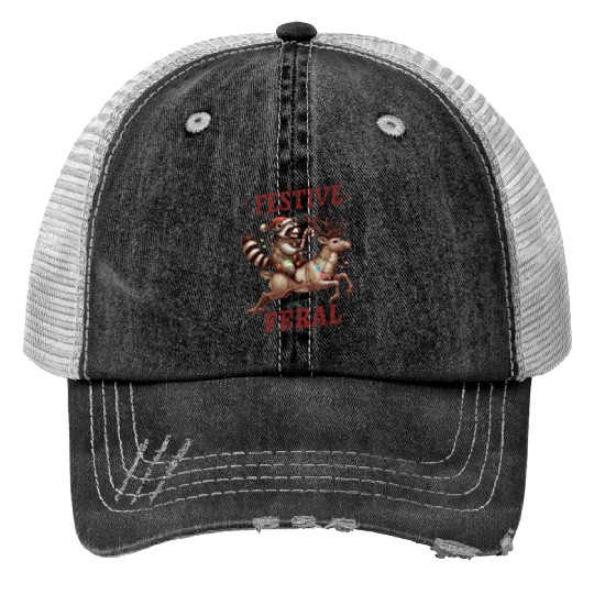 Festive but Feral, Merry Christmas Trucker Hats