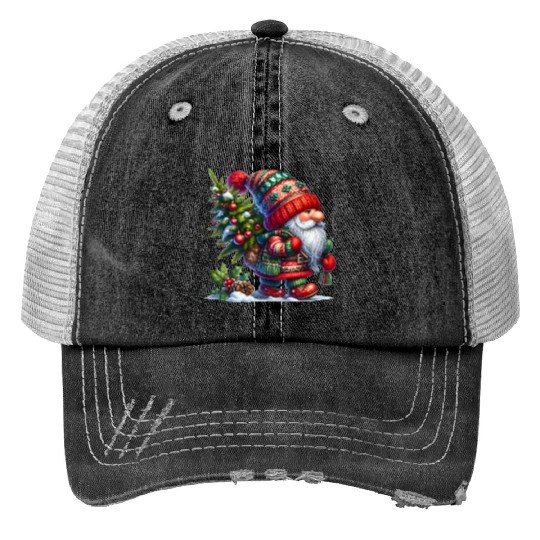 Gnome Christmas, Merry Christmas Trucker Hats