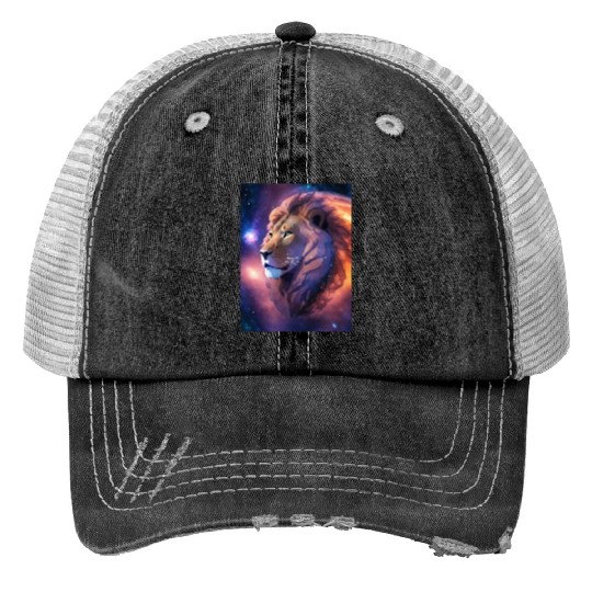 Cosmic Lion: King of the Galaxy Trucker Hats