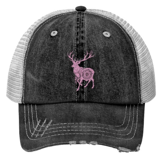 Mandala Hirsch Deer Mystical Madalas Trucker Hats