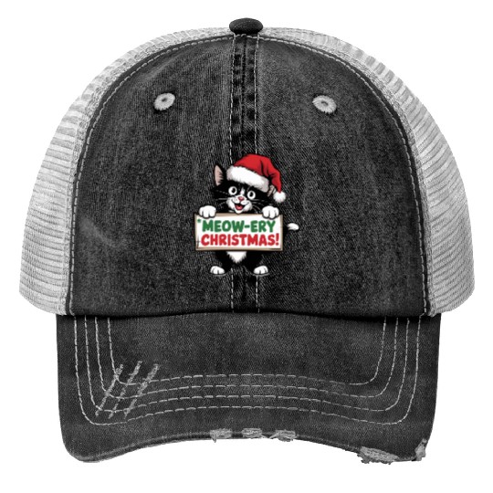 Meow-ery Christmas Trucker Hats