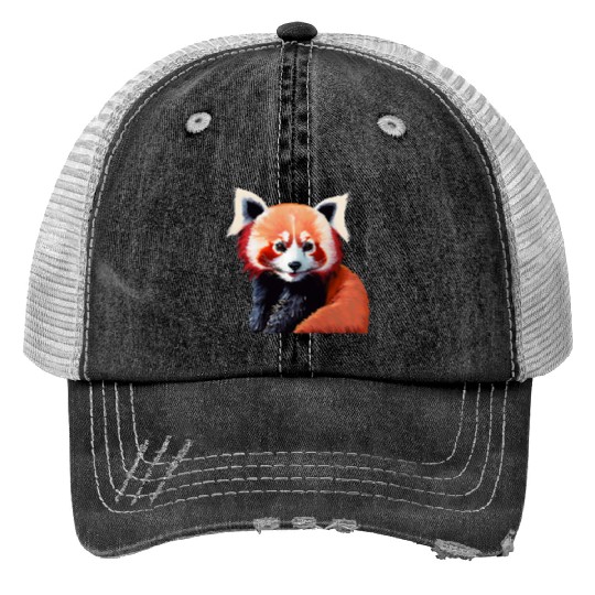 Happy red panda Trucker Hats