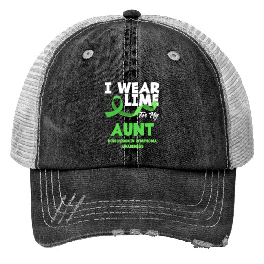 Non-Hodgkin Lymphoma Awareness Wear Lime Aunt Trucker Hats