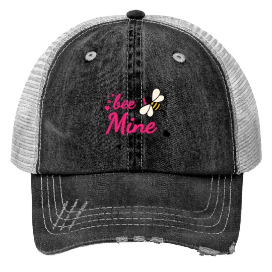 Bee Mine Valentine Trucker Hats