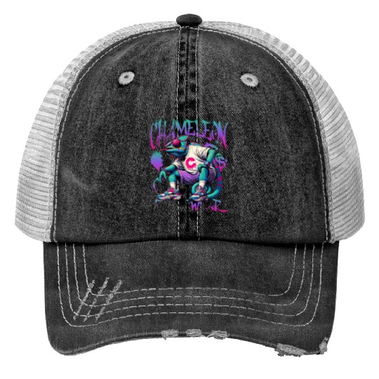 Urban Chameleon Design Trucker Hats