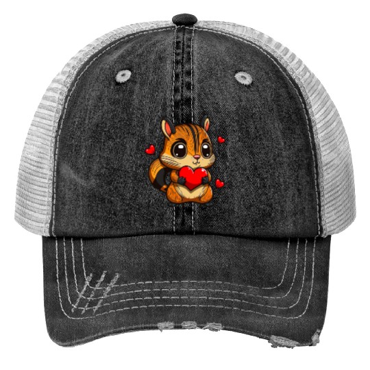 Valentine Chipmunk Trucker Hats