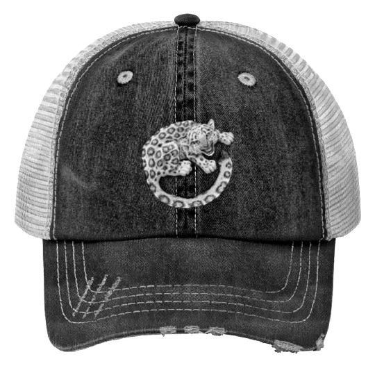 Snow Leopard Cub Trucker Hats