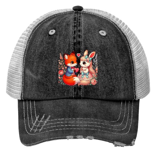 Beautiful couple heartvalentine's day design Trucker Hats