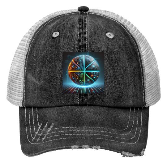 Futuristic basketball design Trucker Hats