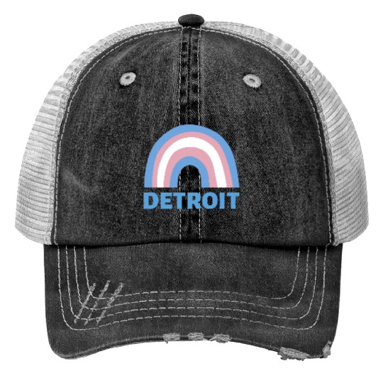 Detroit Transgender Flag Trucker Hats