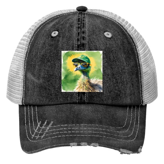 Green and Gold Emu Trucker Hats